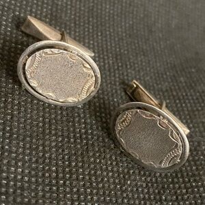 Vintage Sterling 925 Silver Classic Oval Cufflinks for Men - Used